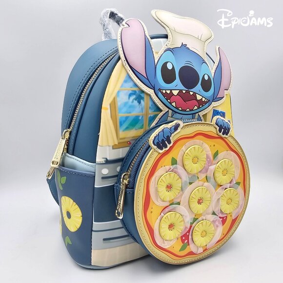Loungefly Disney Lilo & Stitch Pineapple Pizza Mini Backpack - Picture 2 of 8